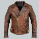 Quilted Motorcycle Rustic Vintage Jacket front view motorcycle jacket