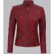 Rachel Womens Maroon Slim Fit Leather Jacket Rachel Womens Maroon Slim Fit Leather Jacket