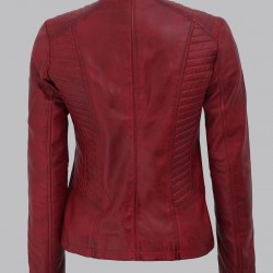Rachel Womens Maroon Slim Fit Leather Jacket Rachel Womens Maroon Slim Fit Leather Jacket