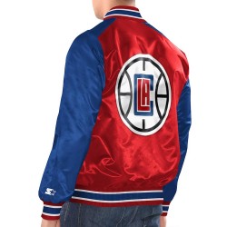 Red/Royal Los Angeles Clippers Renegade Varsity Satin Jacket Red/Royal Los Angeles Clippers Renegade Varsity Satin Jacket