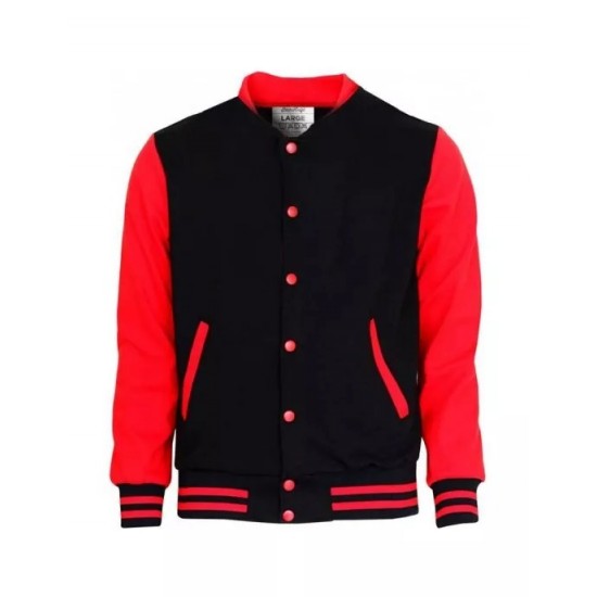 Red and Black Letterman Bomber Varsity Jacket Red and Black Letterman Bomber Varsity Jacket
