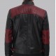 Rollins Mens Black and Maroon Cafe Leather Jacket Rollins Mens Black and Maroon Cafe Leather Jacket