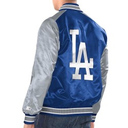 Royal/Gray Los Angeles Dodgers Renegade Varsity Satin Jacket