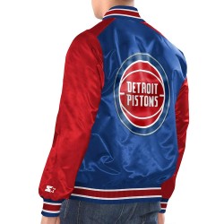 Royal/Red Detroit Pistons Renegade Varsity Satin Jacket Royal/Red Detroit Pistons Renegade Varsity Satin Jacket