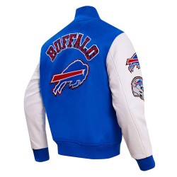 Royal/White Buffalo Bills Animal Print Varsity Jacket