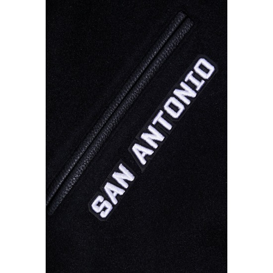 San Antonio Spurs Retro Classic Black Wool Varsity Jacket