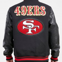 San Francisco 49ers Retro Classic Black Wool Varsity Jacket San Francisco 49ers Retro Classic Black Wool Varsity Jacket