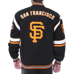 San Francisco Giants Embroidered Logo Black Varsity Wool Jacket