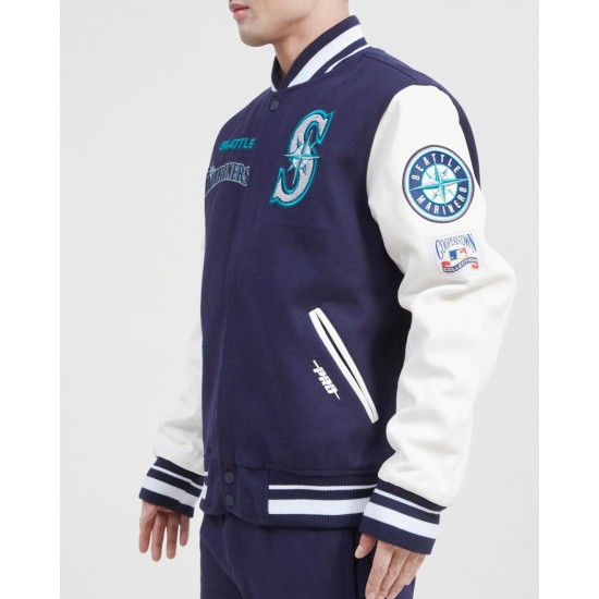 Seattle Mariners Retro Classic Wool Varsity Jacket