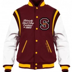 Shaw University Maroon Varsity Jacket