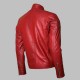 New Men's Silver Zipper Biker Red Leather Jacket New Mens Silver Zipper Biker Red Leather Jacket