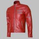 New Men's Silver Zipper Biker Red Leather Jacket New Mens Silver Zipper Biker Red Leather Jacket