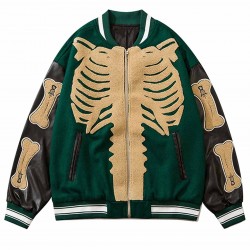 Skeleton Furry Bone Baseball Varsity Jacket Skeleton Furry Bone Baseball Varsity Jacket
