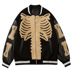 Skeleton Furry Bone Baseball Varsity Jacket Skeleton Furry Bone Baseball Varsity Jacket