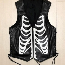 Skeleton Halloween Leather Vest Skeleton Halloween Leather Vest