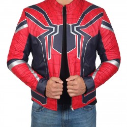 Spiderman Infinity War Red Leather Jacket Costume