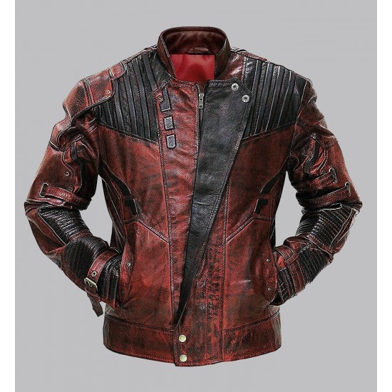 New Men's  Star Lord Chris Pratt Leather Jacket