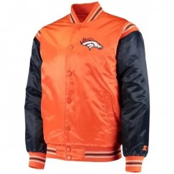 Starter Broncos Satin Varsity Jacket Starter Broncos Satin Varsity Jacket