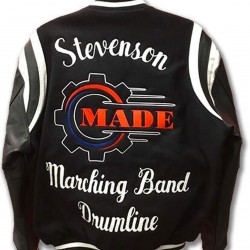 Stevenson Marching Black Wool Varsity Jacket