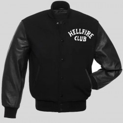 Stranger Things Hellfire Club Black Varsity Jacket
