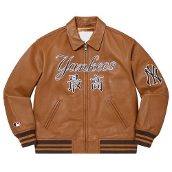 Supreme NY Yankees Varsity Leather Jacket Supreme NY Yankees Varsity Leather Jacket