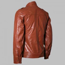New Men's Tan Brown Moto Leather Jacket New Men's Tan Brown Moto Leather Jacket