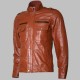 New Men's Tan Brown Moto Leather Jacket New Mens Tan Brown Moto Leather Jacket