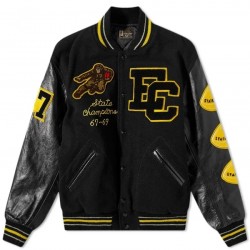 The Real McCoy's Joe McCoy Everett Chiefs Black Varsity Jacket The Real McCoy's Joe McCoy Everett Chiefs Black Varsity Jacket