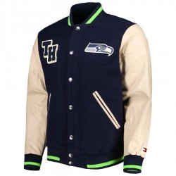 Tommy Hilfiger College Navy Seattle Seahawks Full-Zip Varsity Jacket