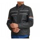 New Men's Tony Moto Multi Color Arm Stripe Leather Jacket New Mens Tony Moto Multi Color Arm Stripe Leather Jacket