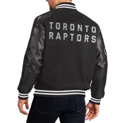 Toronto Raptors Varsity Black Wool/Leather Jacket Toronto Raptors Varsity Black Wool/Leather Jacket