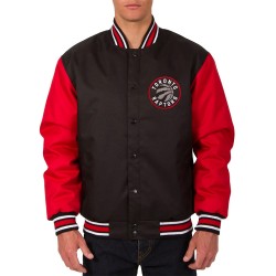 Toronto Raptors Varsity Black and Red Wool Jacket Toronto Raptors Varsity Black and Red Wool Jacket
