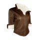 White Fur Lining Overwatch Women Shearling Brown Tracer Jacket