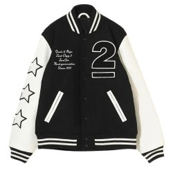 Undercover Last Orgy 2 Black and White Wool Varsity Jacket