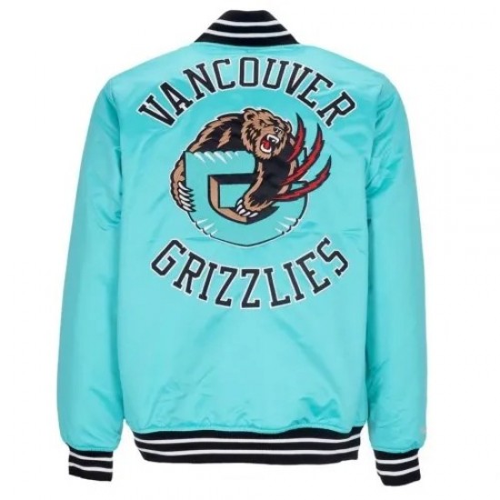 Vancouver Grizzlies Heavyweight Aqua Satin Jacket