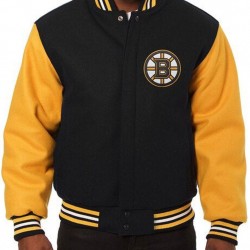 Varsity Boston Bruins Black and Yellow Wool Jacket Varsity Boston Bruins Black and Yellow Wool Jacket
