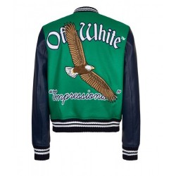 Varsity Eagle Logo W23 Green and Blue Jacket