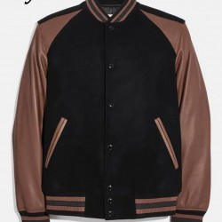 Varsity Icon Leather & Wool Jacket