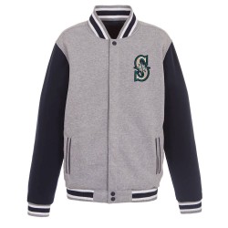 Varsity Seattle Mariners Navy Blue and Gray Wool Jacket Varsity Seattle Mariners Navy Blue and Gray Wool Jacket