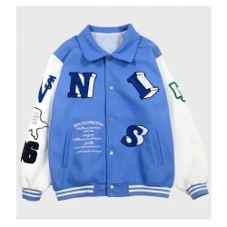 Varsity Skeleton Flocking Hip Hop Jacket Varsity Skeleton Flocking Hip Hop Jacket
