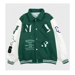 Varsity Skeleton Flocking Hip Hop Jacket Varsity Skeleton Flocking Hip Hop Jacket
