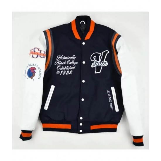 Virginia State University Black Varsity Jacket