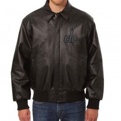 Washington Wizards Printed Leather Black Jacket