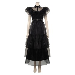 Wednesday Adams Gothic Punk Black Costume Frock