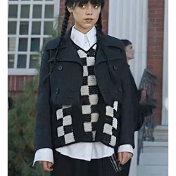 Wednesday Addams Cropped Black Wool Jacket Jenna Ortega A Murder of Woes Wednesday Addams Cropped Black Wool Jacket Jenna Ortega A Murder of Woes