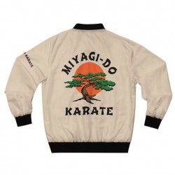 White Miyagi Do Karate Satin Jacket