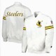 White Pittsburgh Steelers The Power Forward Satin Jacket