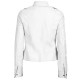 White Zipper Pockets Leather Jacket