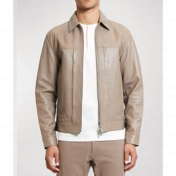 With Love Season 2 Desmond Chiam Beige Leather Jacket With Love Season 2 Desmond Chiam Beige Leather Jacket