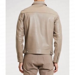 With Love Season 2 Desmond Chiam Beige Leather Jacket With Love Season 2 Desmond Chiam Beige Leather Jacket
